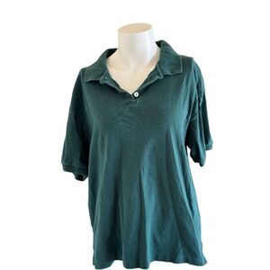 Honors XL 100% cotton emerald green polo 90s basic short sleeve collared